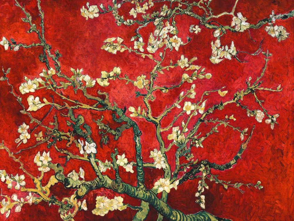 Mandorlo in fiore (red variation) art print by Vincent Van Gogh for $57.95 CAD