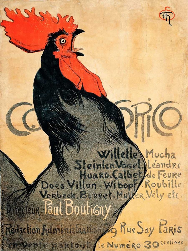 Cocorico art print by Theophile Steinlen for $57.95 CAD