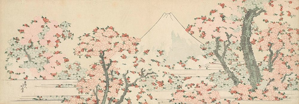 Mount Fuji with Cherry Trees in Bloom art print by Katsushika Hokusai for $57.95 CAD