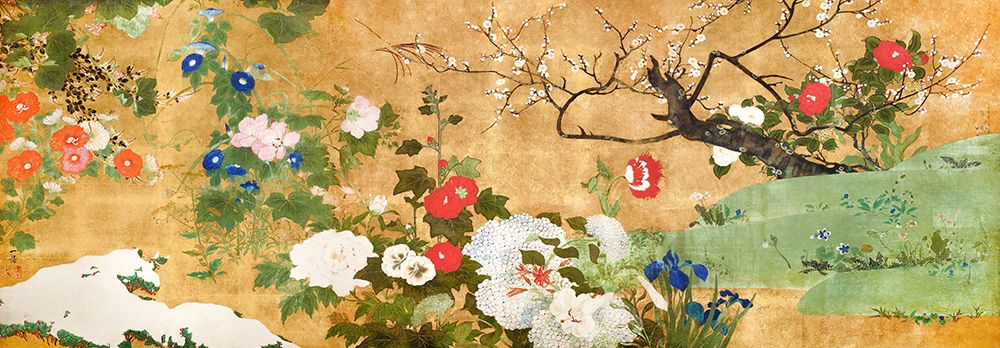 Flowers of the four seasons art print by Saito Ippo for $57.95 CAD
