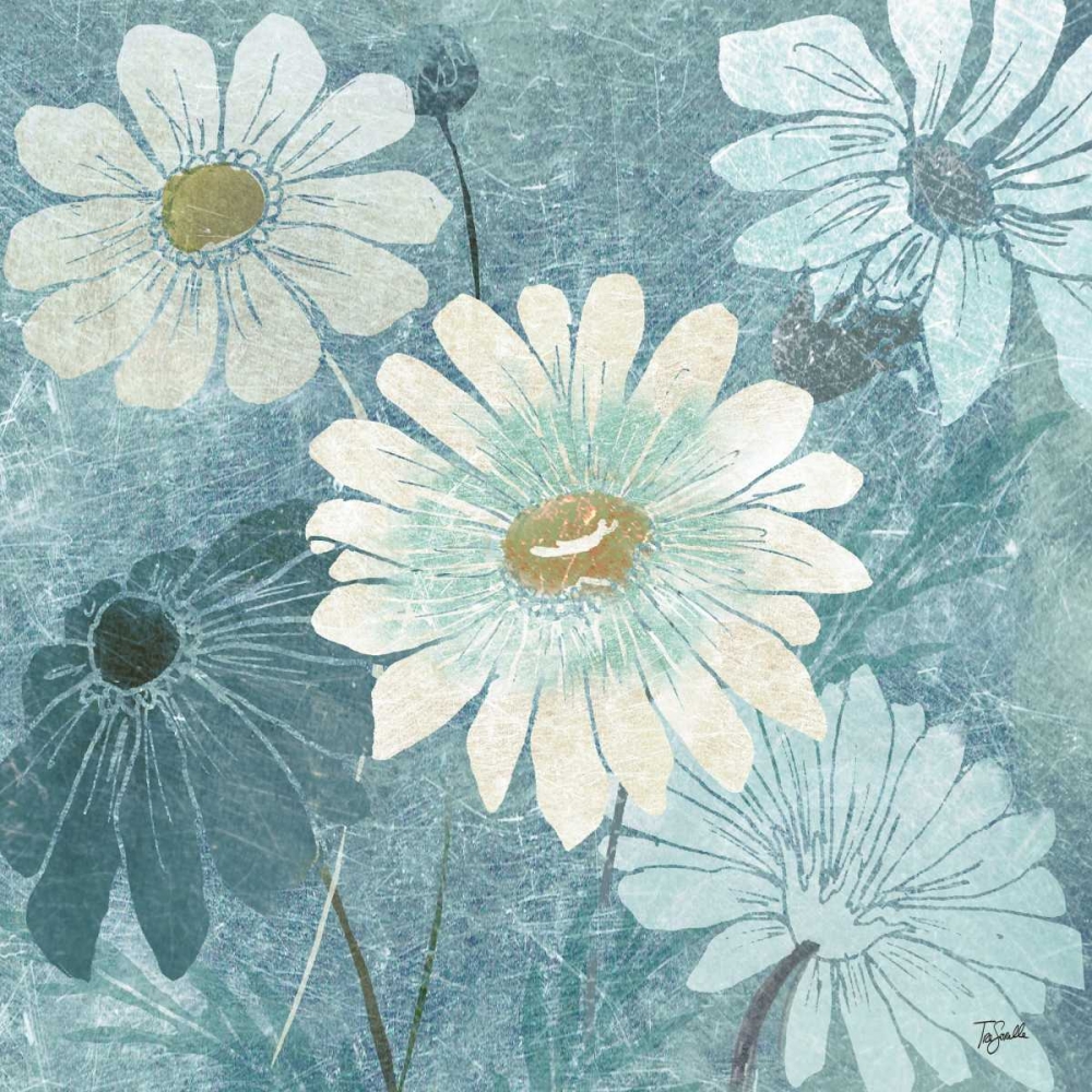 Teal Daisy Patch II art print by Tre Sorelle Studios for $57.95 CAD