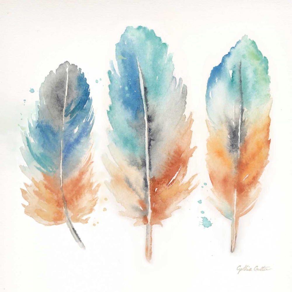 Watercolor Feathers I art print by Cynthia Coulter for $57.95 CAD
