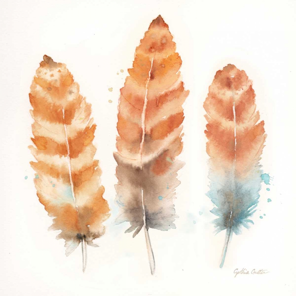 Watercolor Feathers II art print by Cynthia Coulter for $57.95 CAD