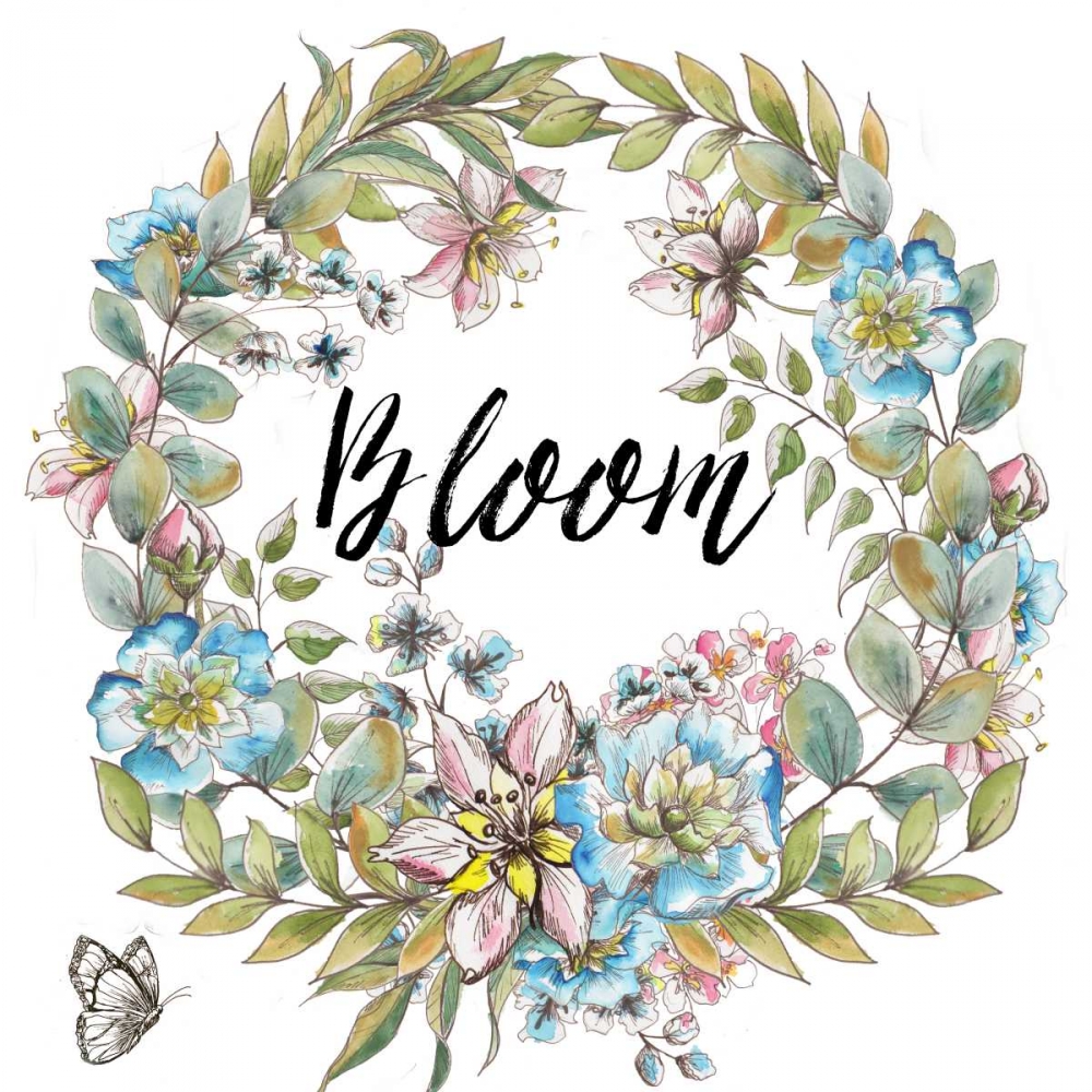 Boho Floral Wreath Bloom art print by Tre Sorelle Studios for $57.95 CAD