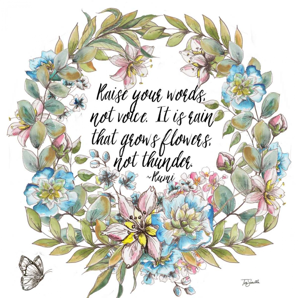 Boho Floral Wreath Sentiment I art print by Tre Sorelle Studios for $57.95 CAD