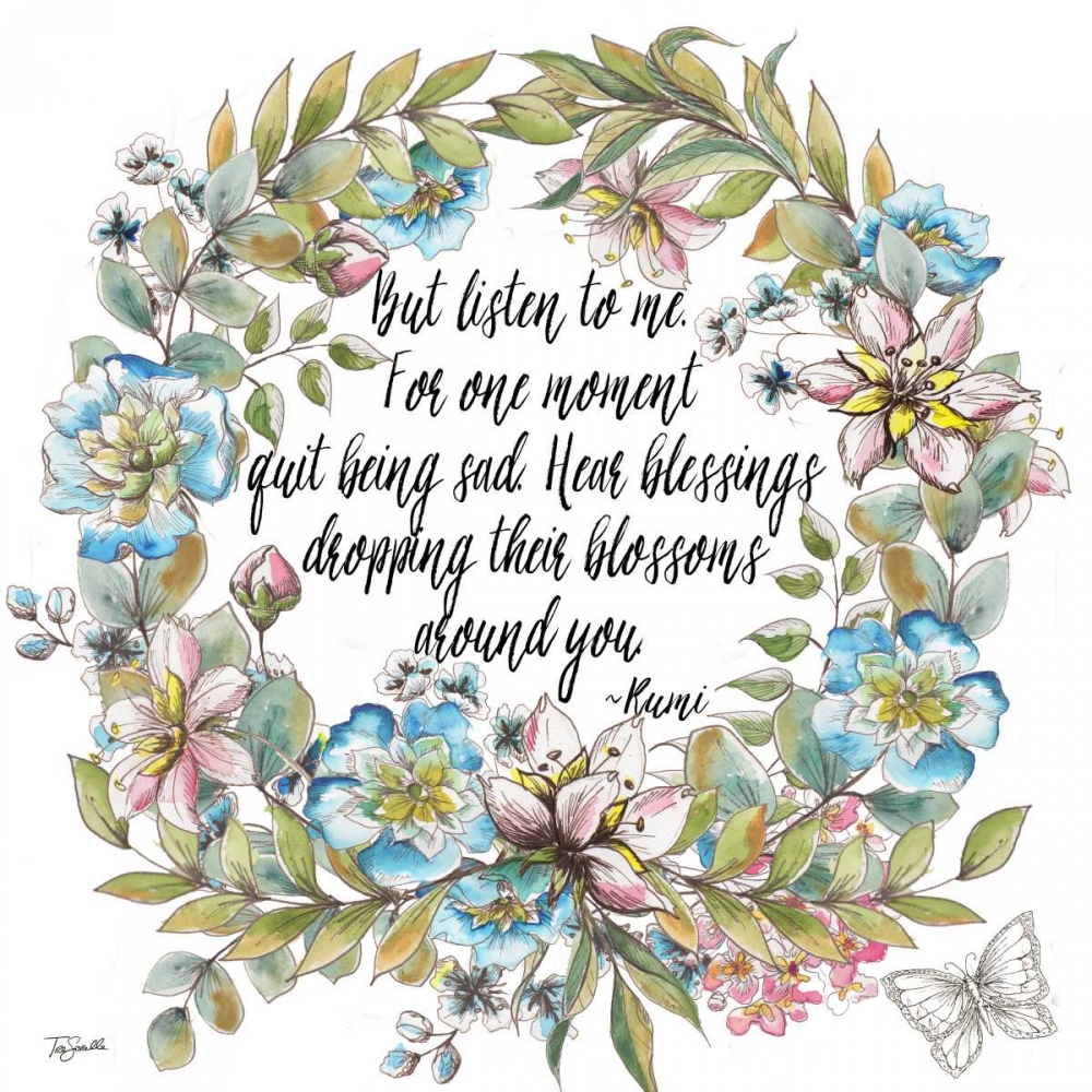 Boho Floral Wreath Sentiment II art print by Tre Sorelle Studios for $57.95 CAD