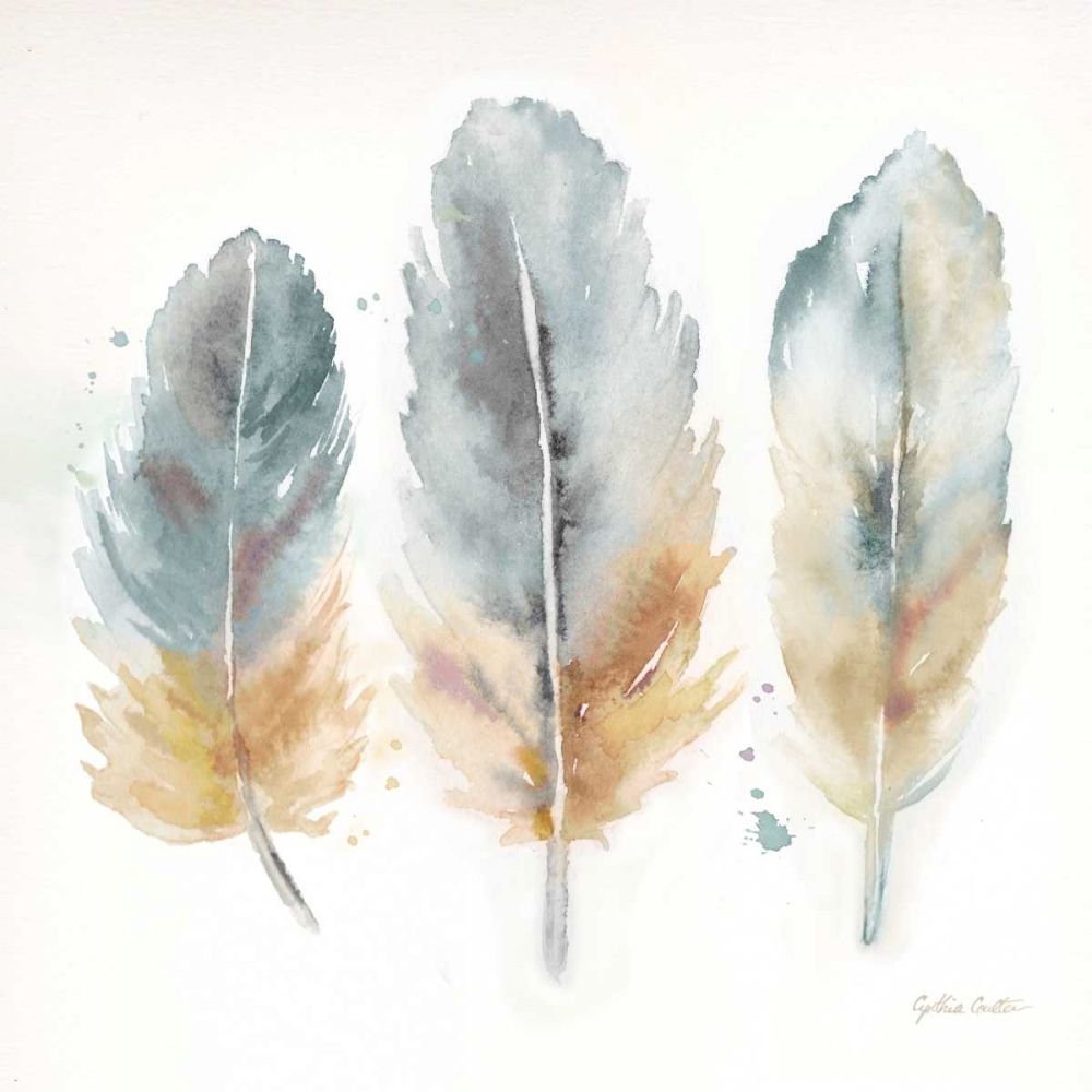 Watercolor Feathers Neutral I art print by Cynthia Coulter for $57.95 CAD