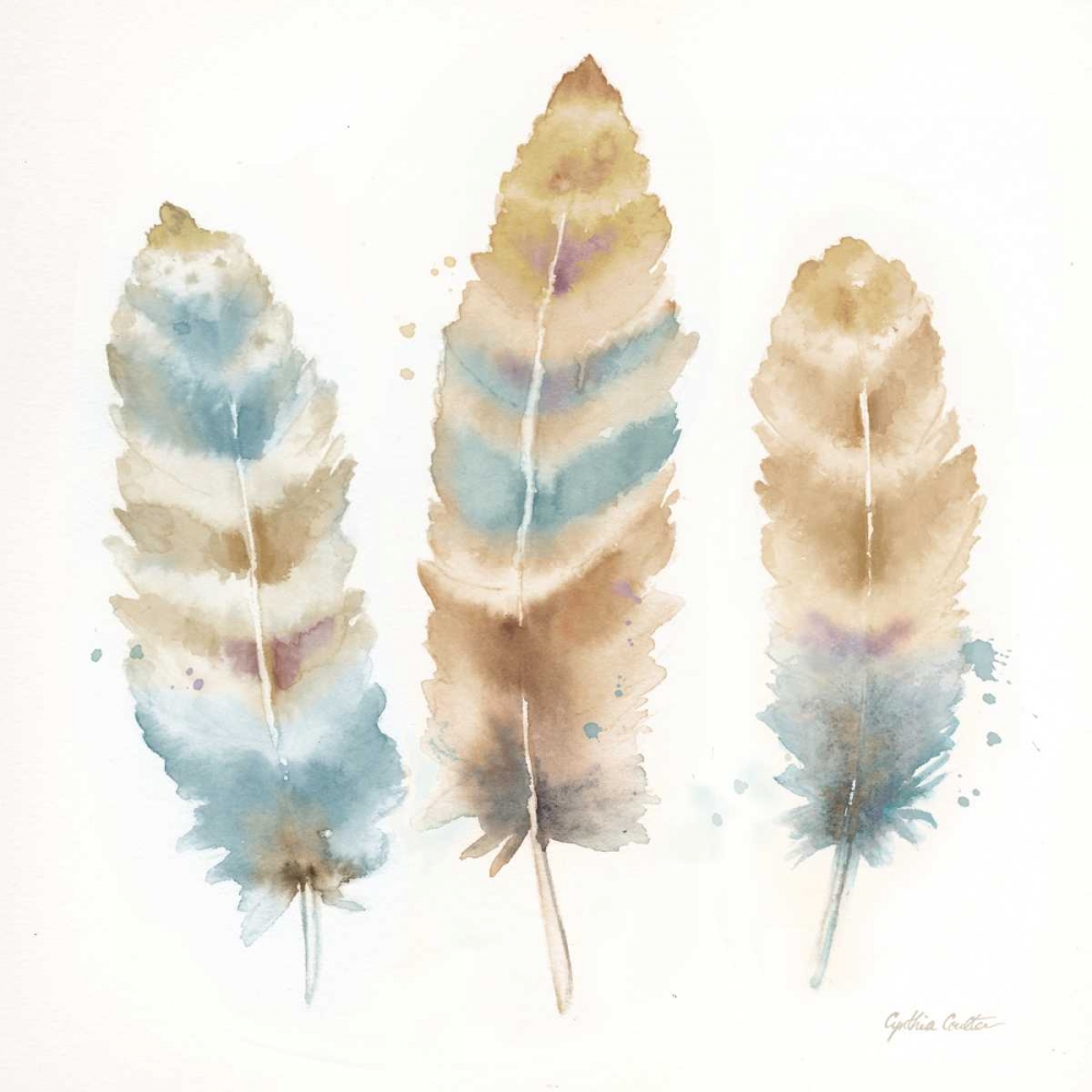 Watercolor Feathers Neutral II art print by Cynthia Coulter for $57.95 CAD