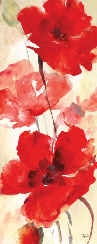 Watercolor Red Poppies Panel II art print by Tre Sorelle Studios for $57.95 CAD