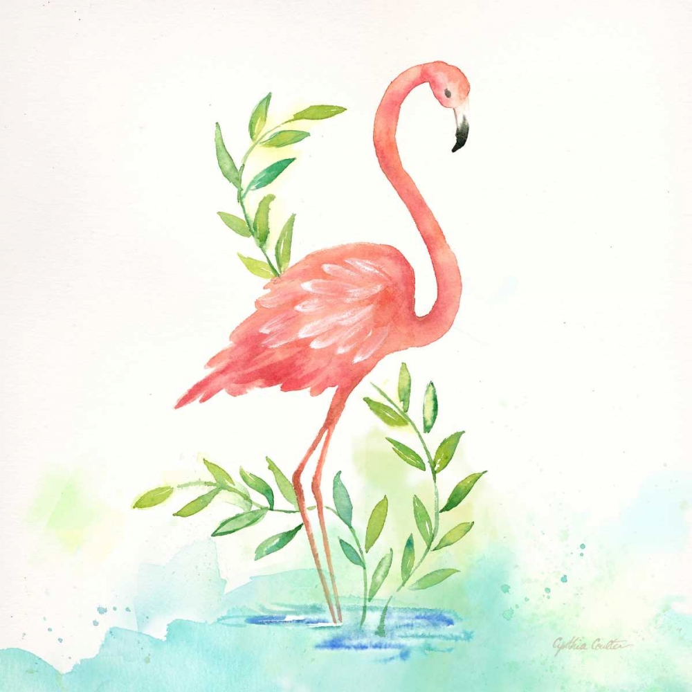 Pink Flamingos I   art print by Cynthia Coulter for $57.95 CAD
