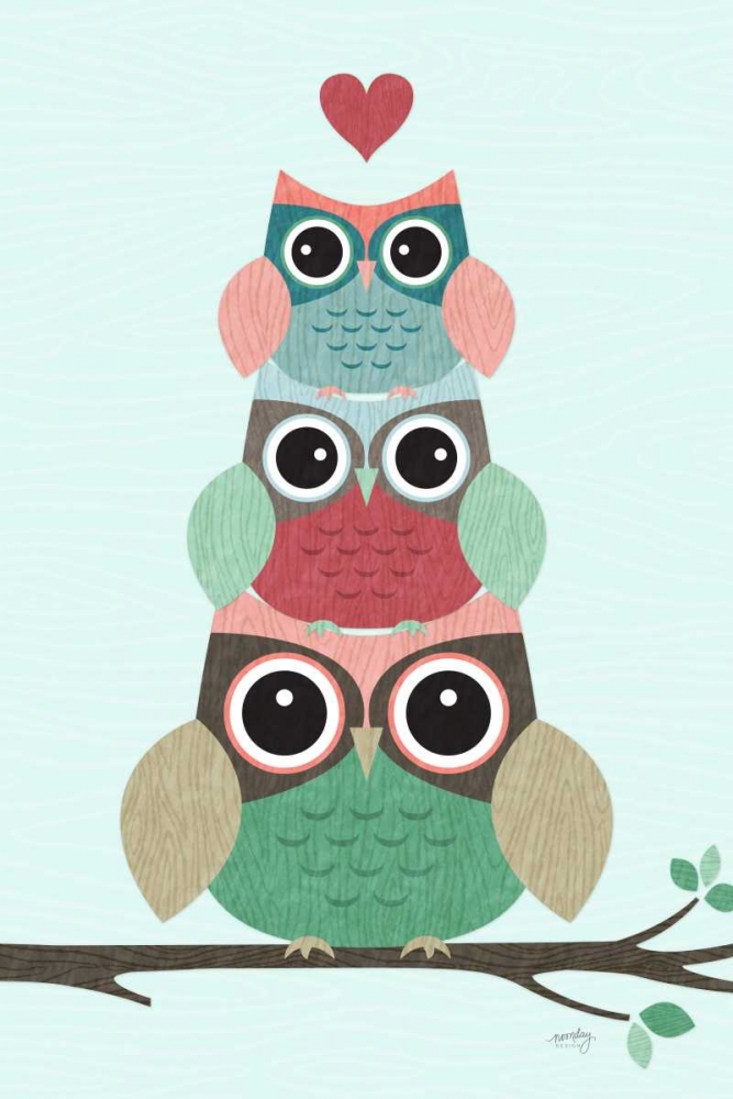 Stacked Owls art print by Noonday Design for $57.95 CAD