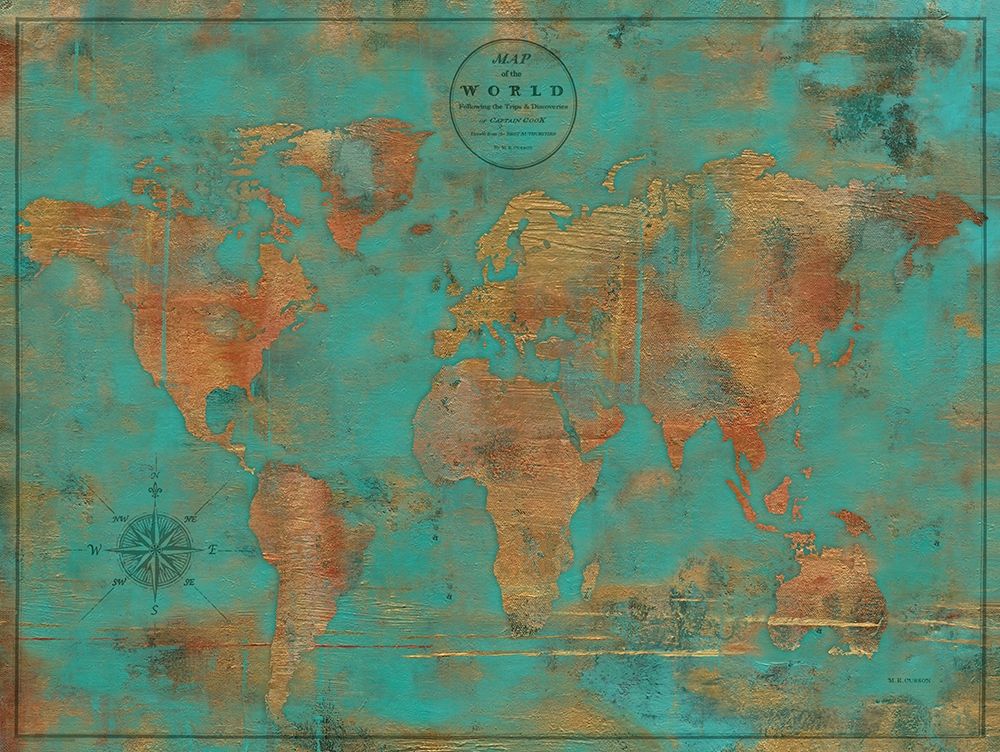 Rustic World Map art print by Marie-Elaine Cusson for $57.95 CAD