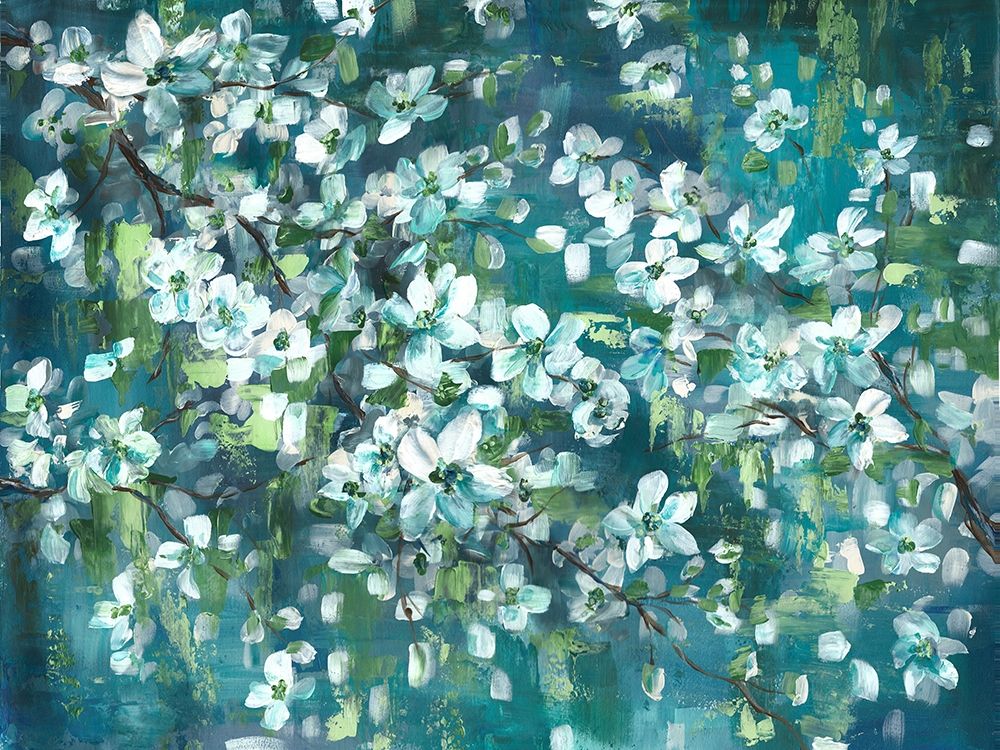 Teal Blossoms Landscape art print by Tre Sorelle Studios for $57.95 CAD