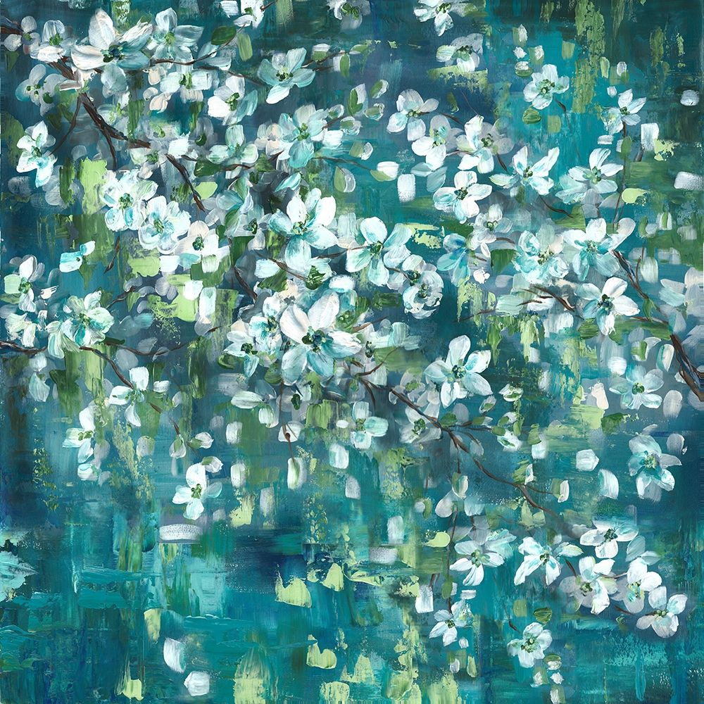 Teal Blossoms Square art print by Tre Sorelle Studios for $57.95 CAD