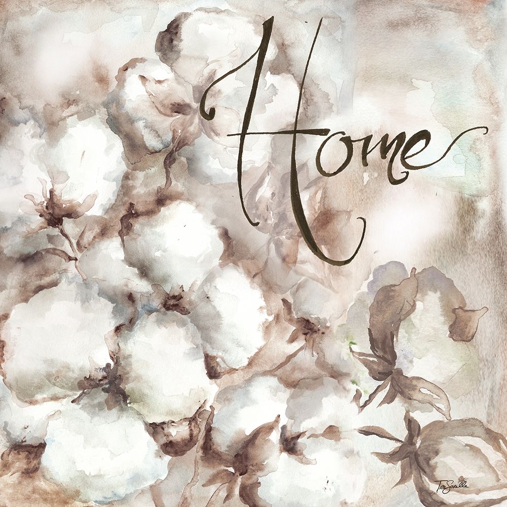 Cotton Boll Triptych Sentiment I (Home) art print by Tre Sorelle Studios for $57.95 CAD