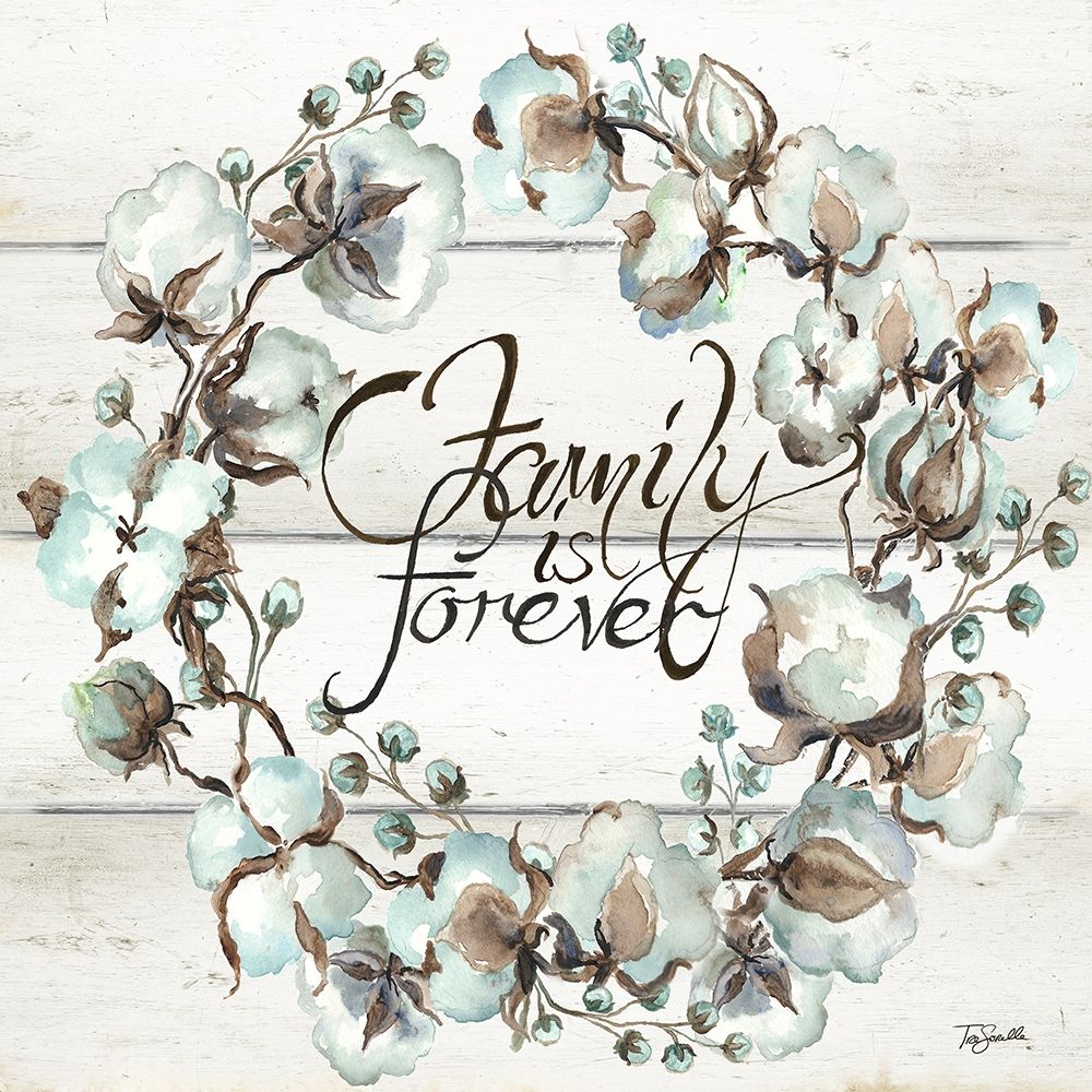 Cotton Boll Family Wreath art print by Tre Sorelle Studios for $57.95 CAD