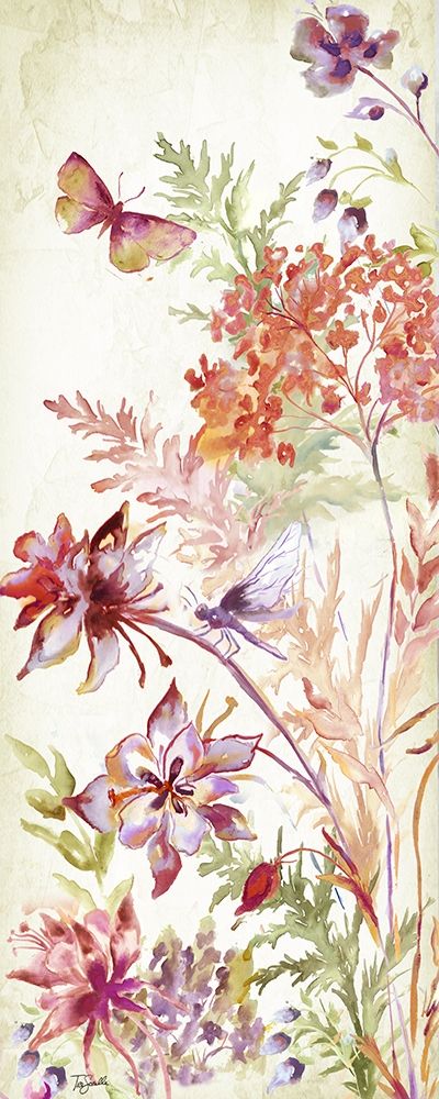 Colorful Wildflowers and Butterflies Panel II art print by Tre Sorelle Studios for $57.95 CAD
