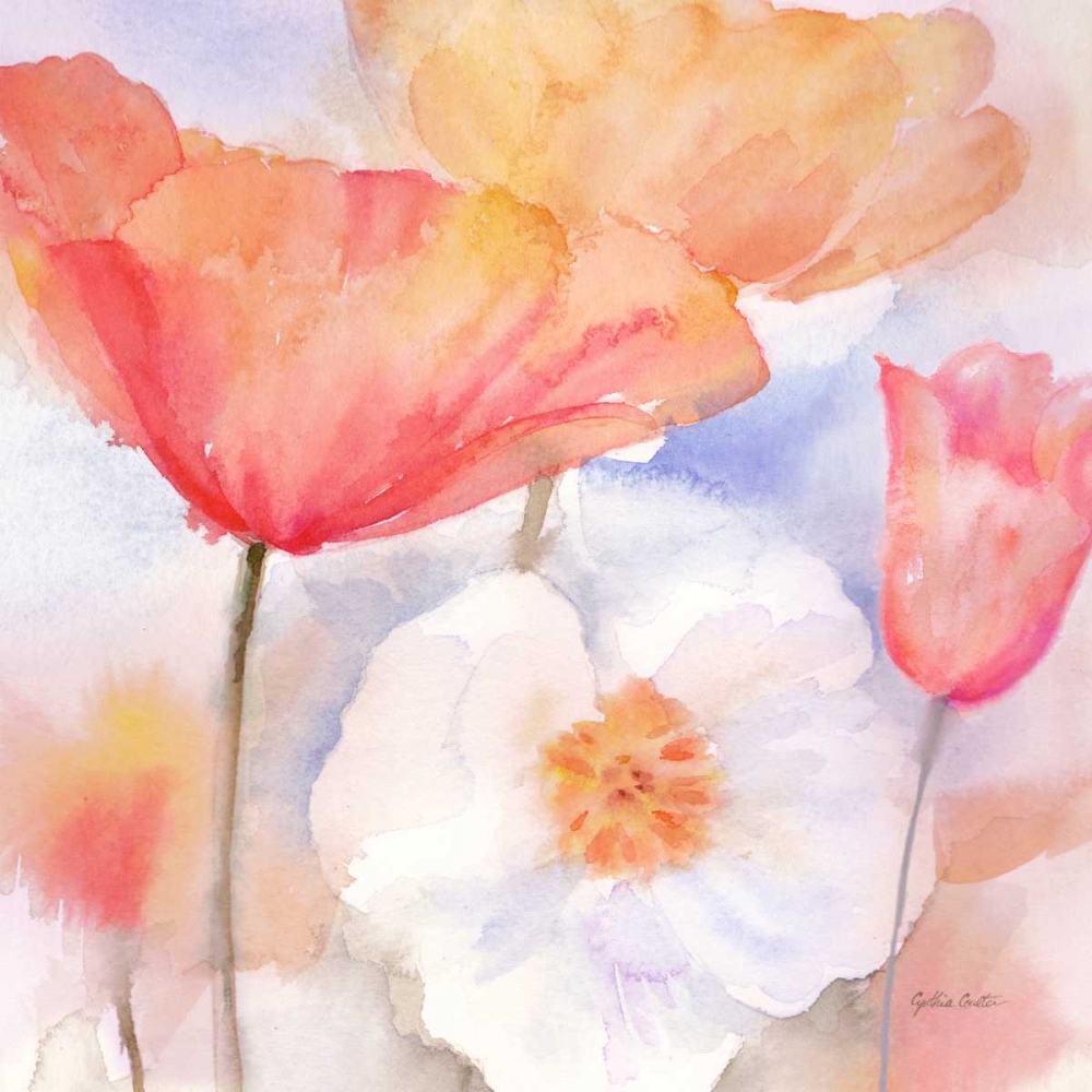 Watercolor Poppy Meadow Pastel I art print by Cynthia Coulter for $57.95 CAD