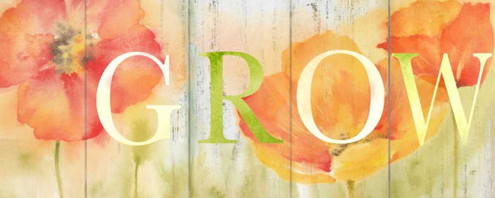 Watercolor Poppy Meadow Grow Sign art print by Cynthia Coulter for $57.95 CAD