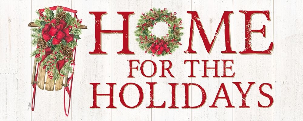 Home for the Holidays Sled Sign art print by Tara Reed for $57.95 CAD