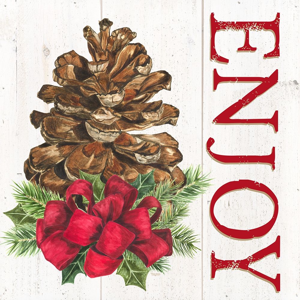 Home for the Holidays Enjoy Pine cone art print by Tara Reed for $57.95 CAD