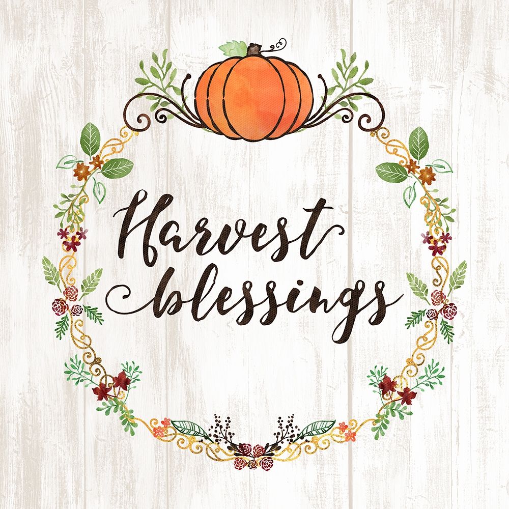Pumpkin Spice Harvest Blessings art print by Noonday Design for $57.95 CAD