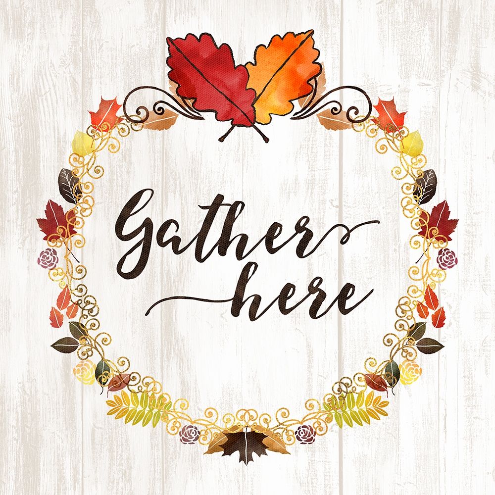 Pumpkin Spice Gather Here art print by Noonday Design for $57.95 CAD