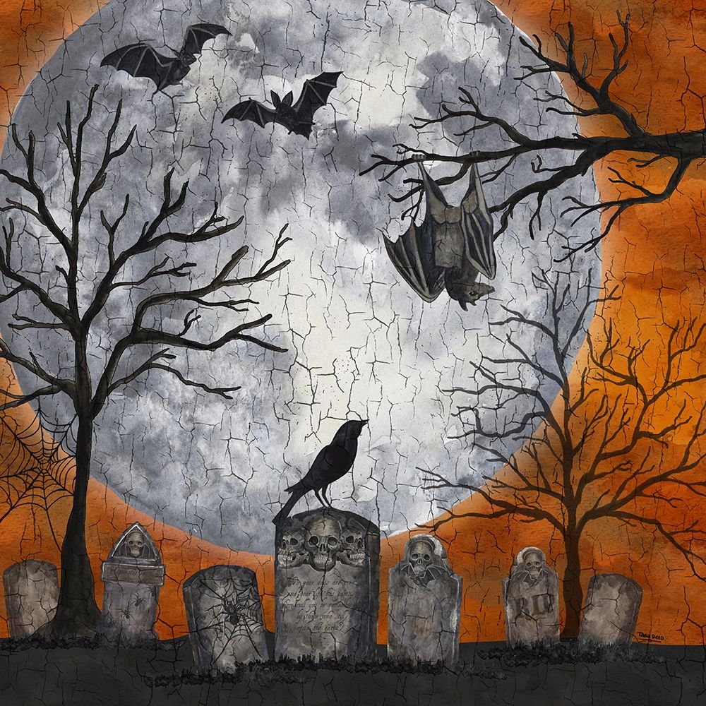 Something Wicked Graveyard I Hanging Bat art print by Tara Reed for $57.95 CAD