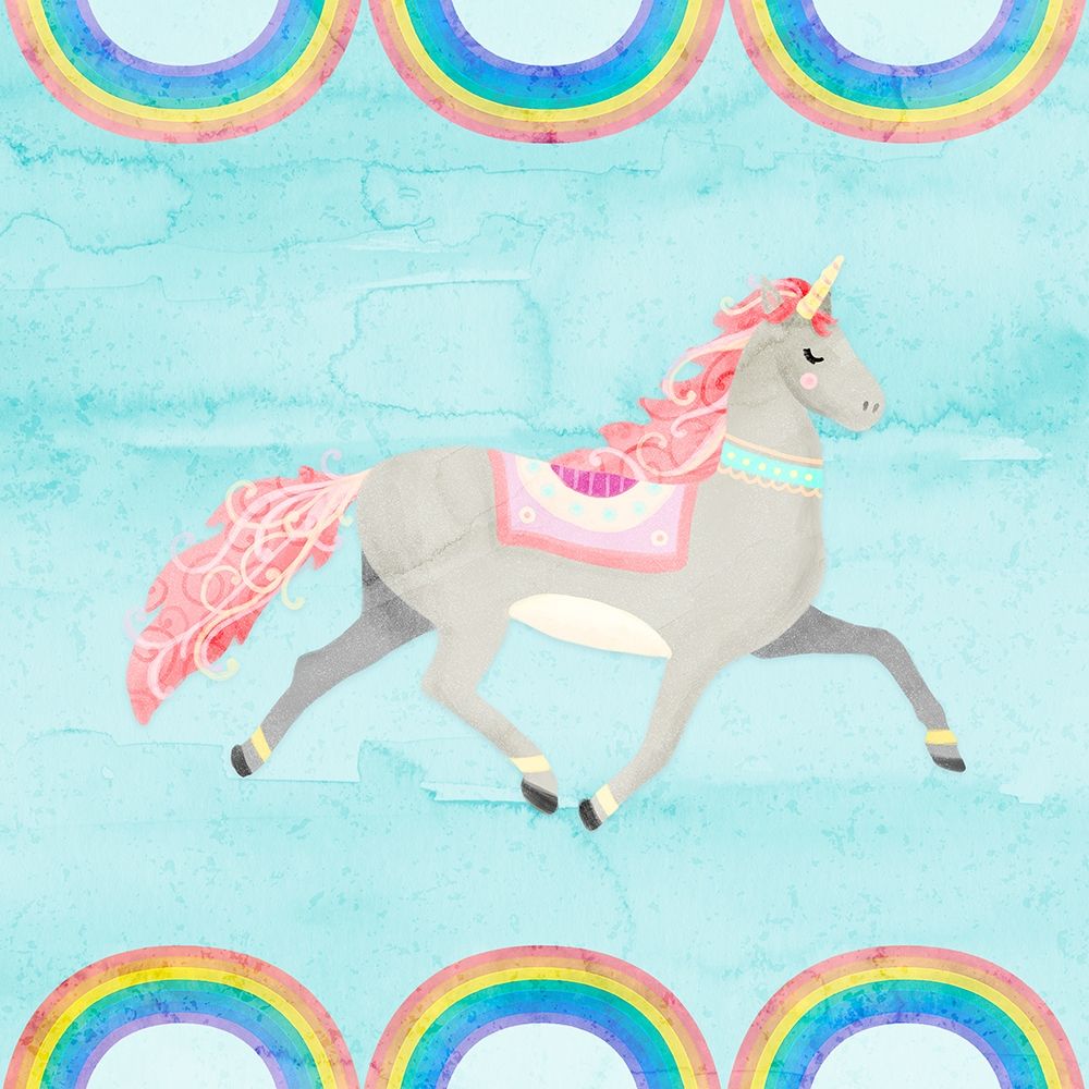 Rainbow Unicorn I art print by Noonday Design for $57.95 CAD