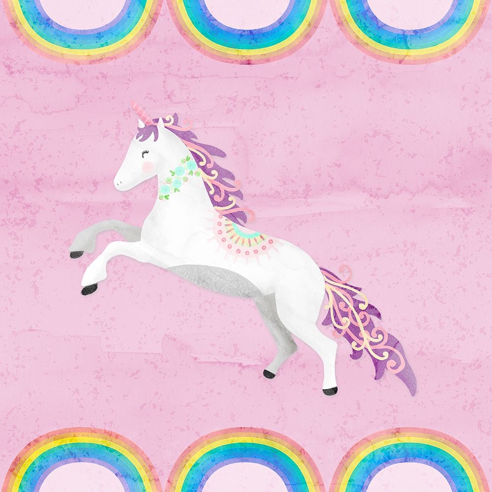 Rainbow Unicorn II art print by Noonday Design for $57.95 CAD