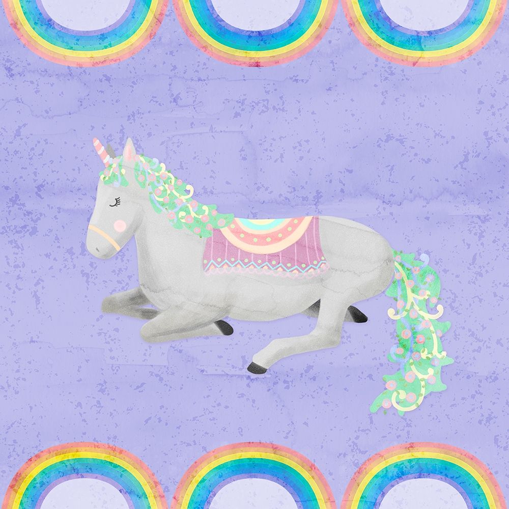 Rainbow Unicorn IV art print by Noonday Design for $57.95 CAD