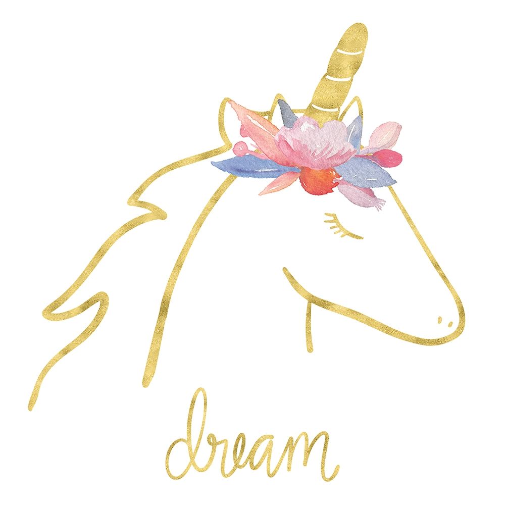 Golden Unicorn I Dream art print by Noonday Design for $57.95 CAD