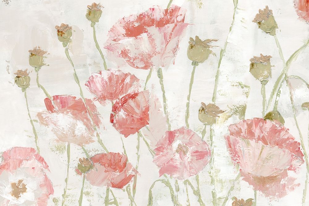 Poppies in the Wind Blush Landscape art print by Marie-Elaine Cusson for $57.95 CAD