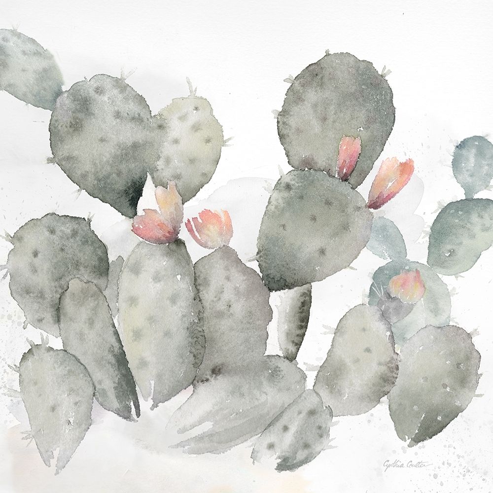 Cactus Garden Gray Blush I art print by Cynthia Coulter for $57.95 CAD