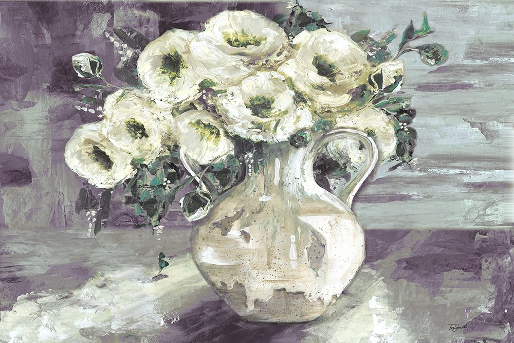White Flowers in Pottery Pitcher art print by Tre Sorelle Studios for $57.95 CAD