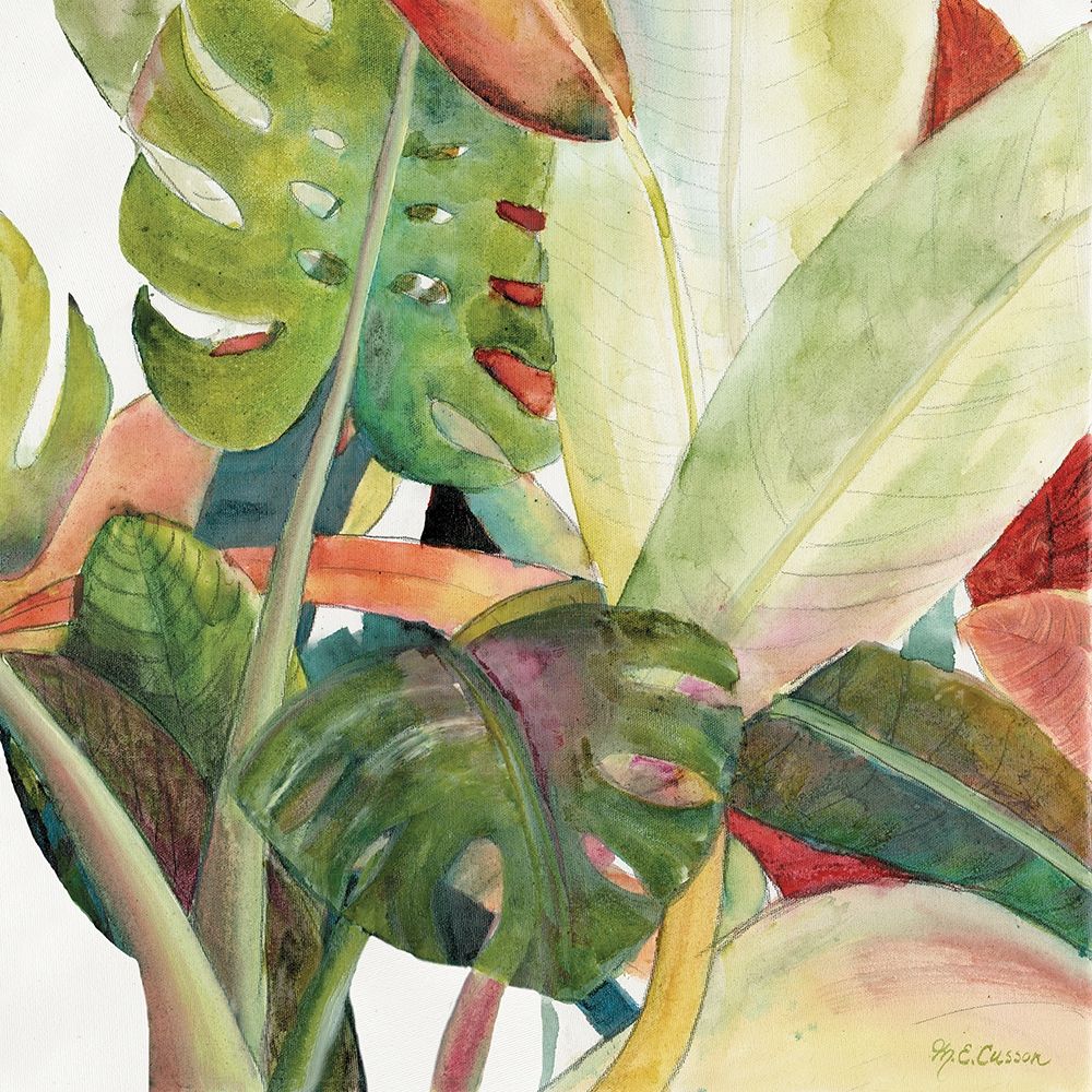 Tropical Lush Garden square I art print by Marie-Elaine Cusson for $57.95 CAD