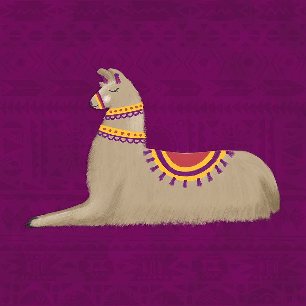 Lovely Llama Jewel Tones II-Purple art print by Noonday Design for $57.95 CAD