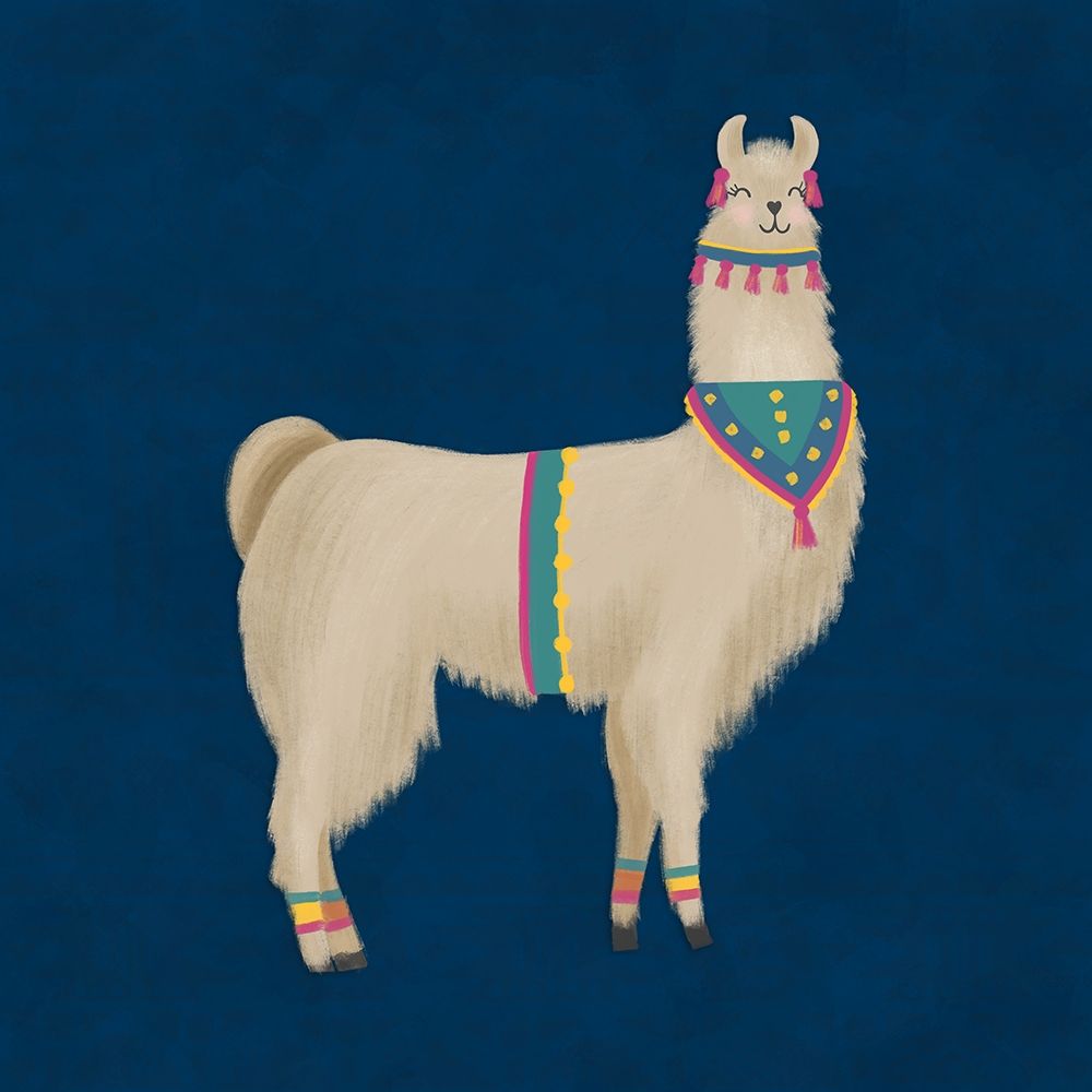 Lovely Llama Jewel Tones III-Blue art print by Noonday Design for $57.95 CAD