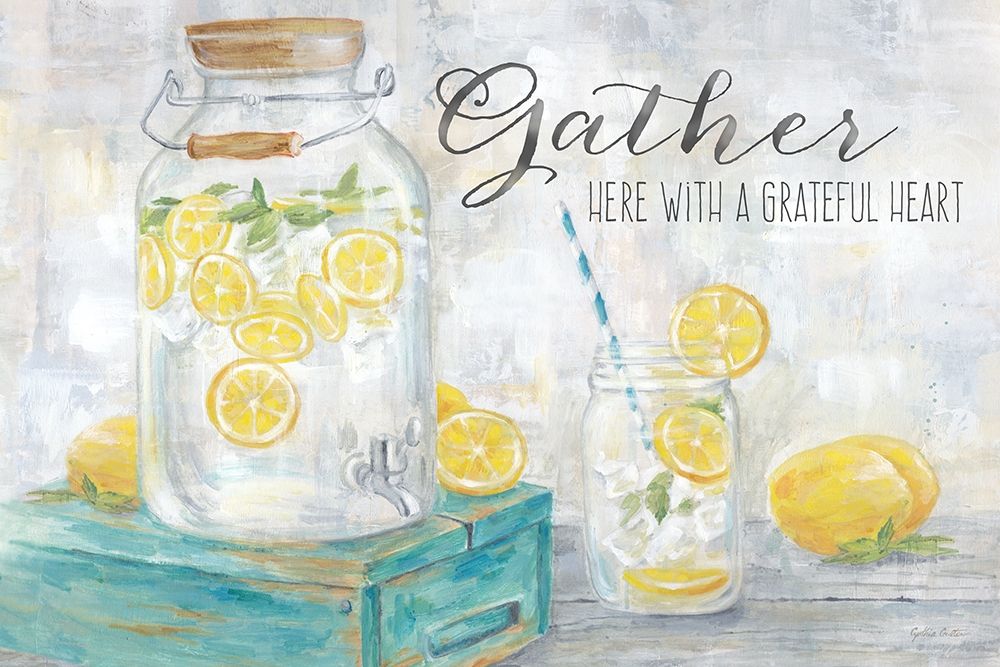 Gather Here Country Lemons Landscape art print by Cynthia Coulter for $57.95 CAD