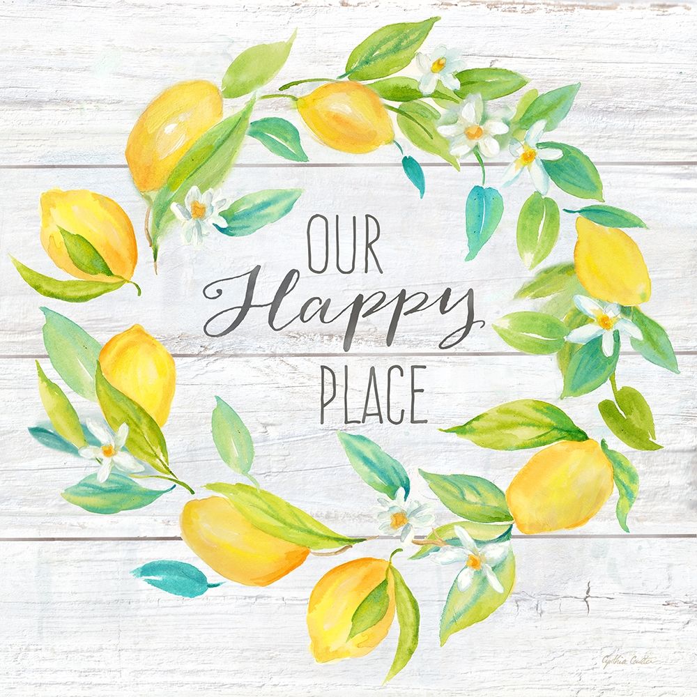 Our Happy Place Lemon Wreath art print by Cynthia Coulter for $57.95 CAD
