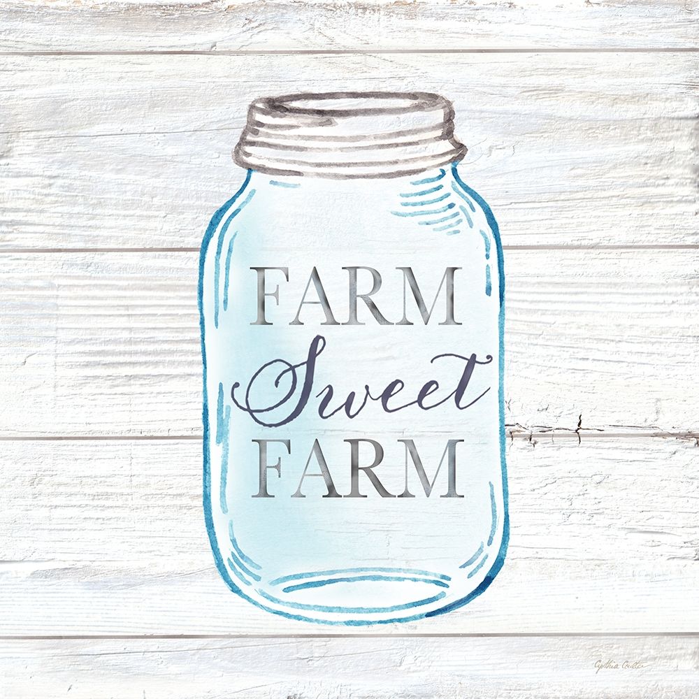 Farmhouse Stamp Mason Jar art print by Cynthia Coulter for $57.95 CAD