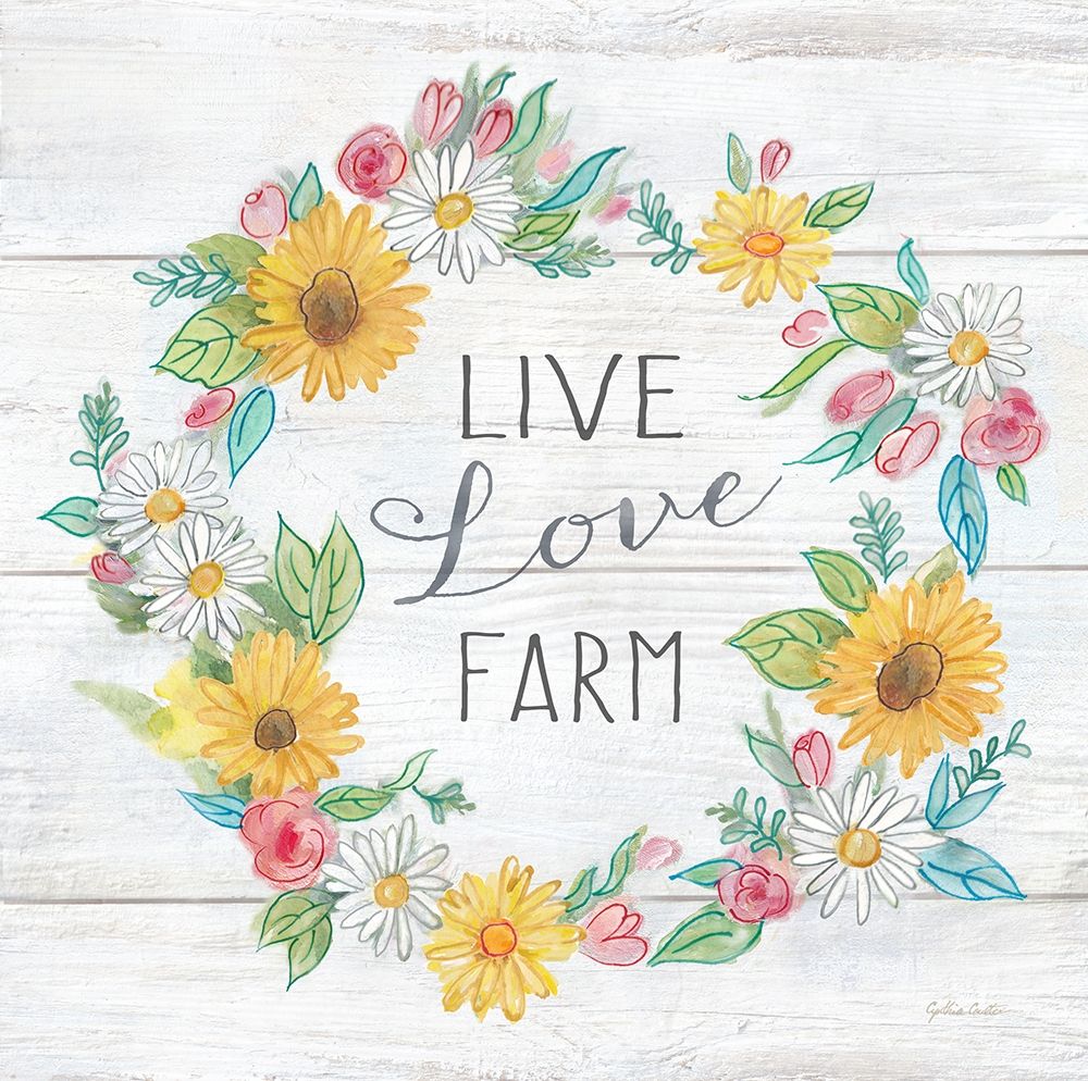 Farmhouse Stamp Wreath art print by Cynthia Coulter for $57.95 CAD
