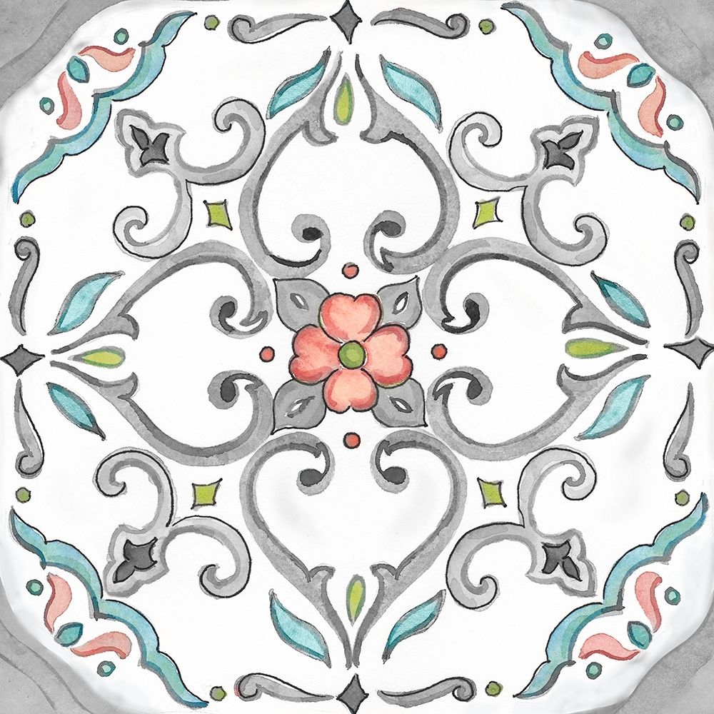 Jewel Medallion Gray IV art print by Cynthia Coulter for $57.95 CAD