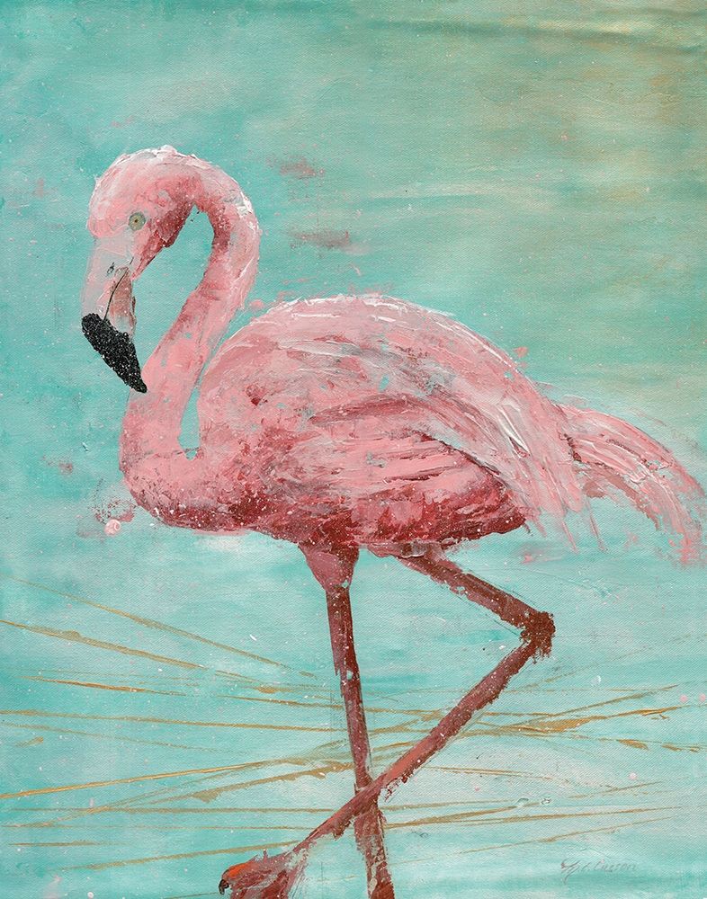 Pink Flamingo II art print by Marie-Elaine Cusson for $57.95 CAD