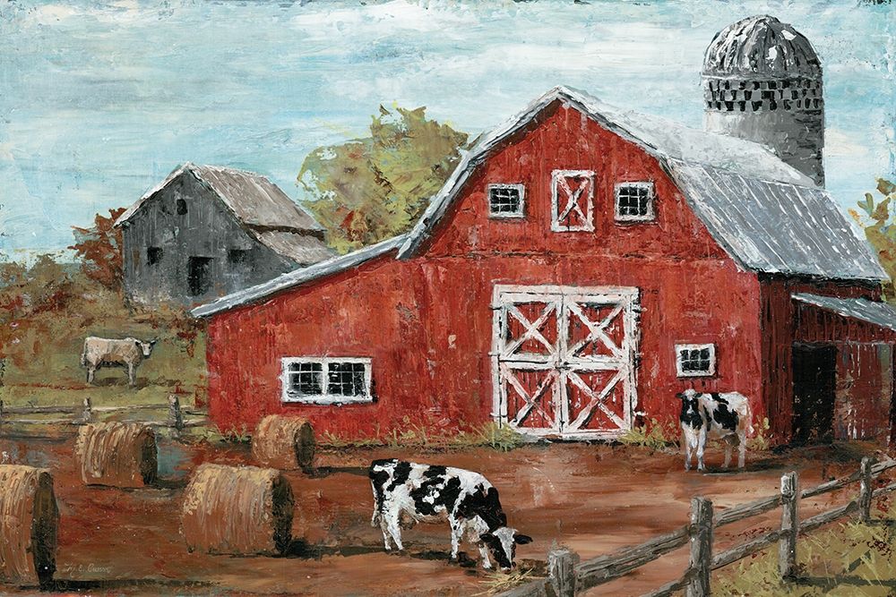 Red Country Barn art print by Marie-Elaine Cusson for $57.95 CAD