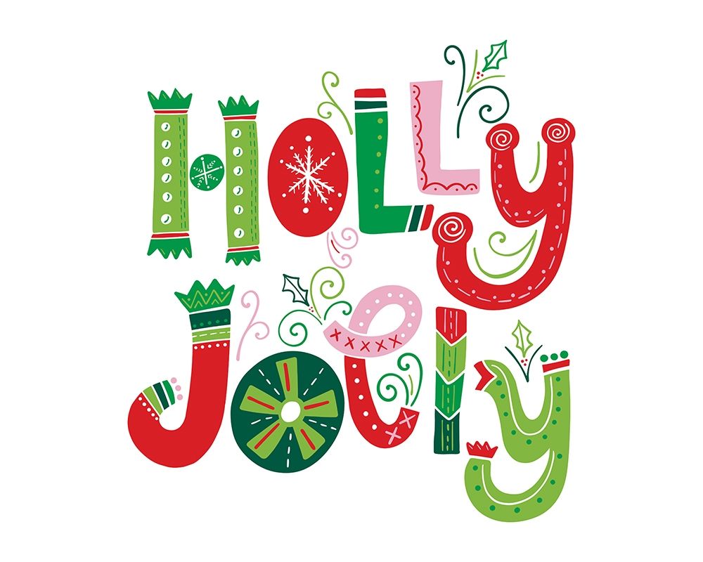 Festive Lettering-Holly Jolly art print by Noonday Design for $57.95 CAD