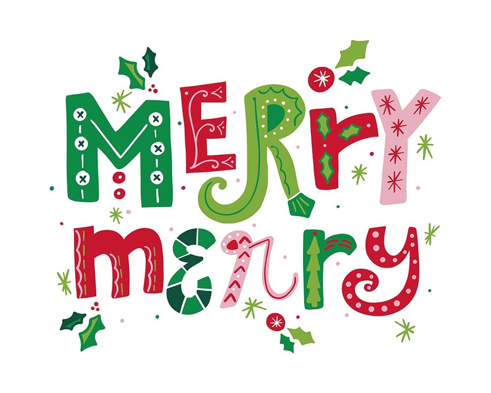 Festive Lettering-Merry Merry art print by Noonday Design for $57.95 CAD