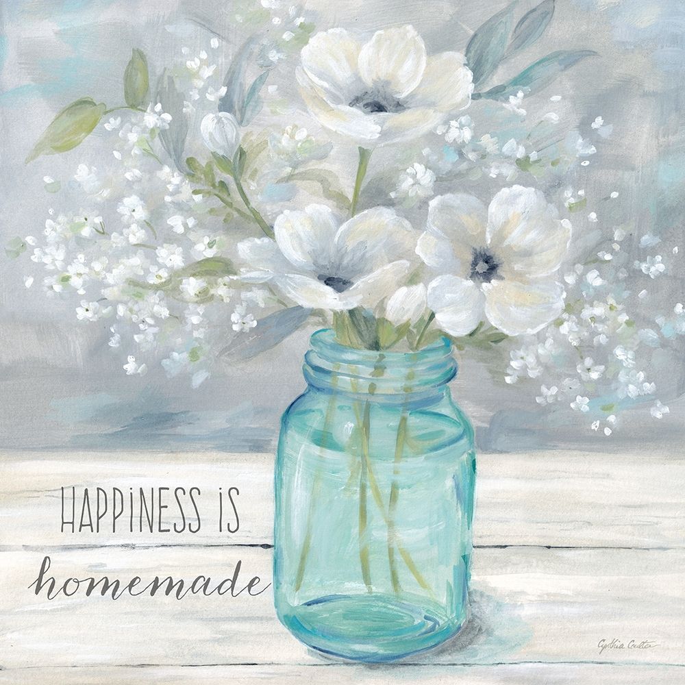 Vintage Jar Bouquet Sentiment I art print by Cynthia Coulter for $57.95 CAD