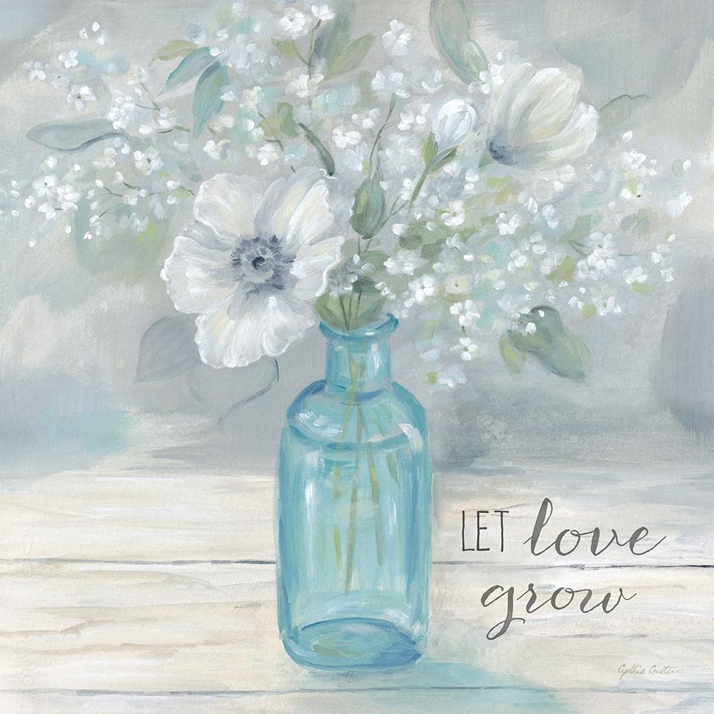 Vintage Jar Bouquet Sentiment II art print by Cynthia Coulter for $57.95 CAD