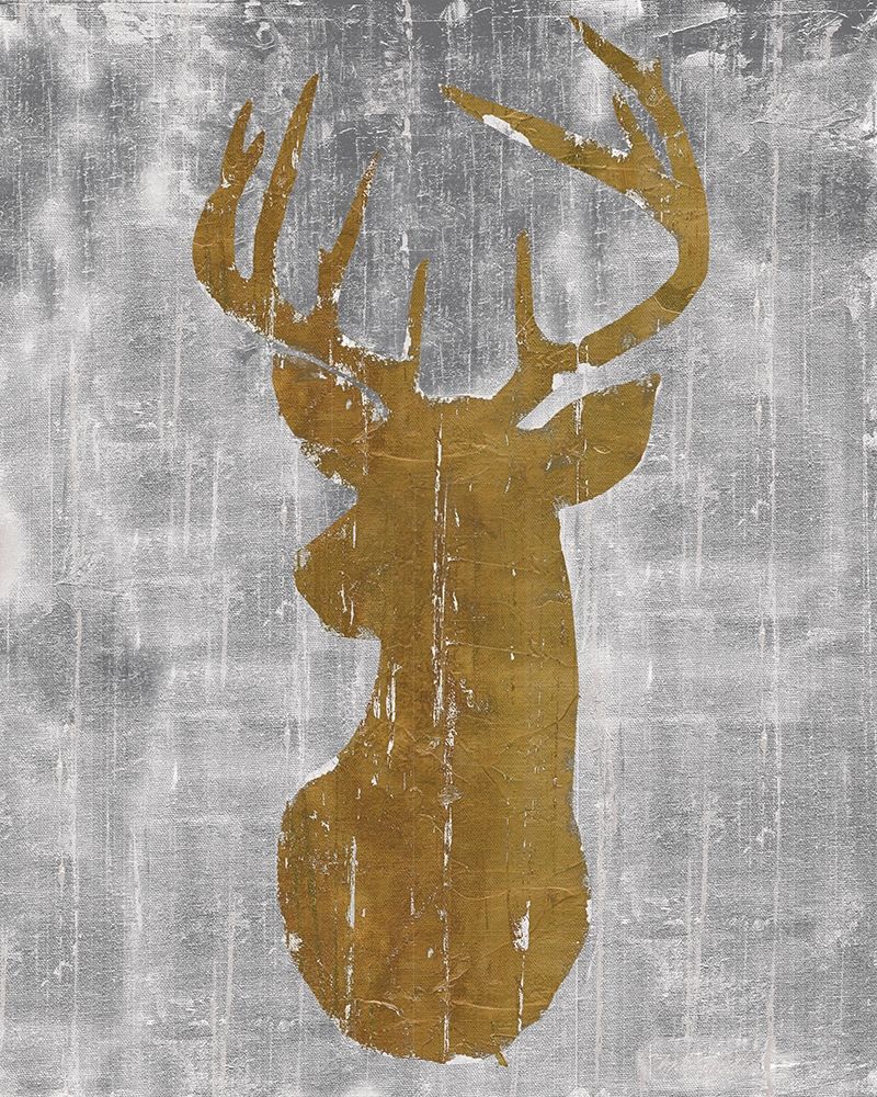 Rustic Lodge Animals Deer Head on Grey art print by Marie-Elaine Cusson for $57.95 CAD